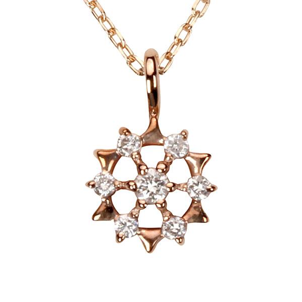 ダイヤモンド ネックレス ダイヤネックレス ダイヤ ペンダントトップ k18 18k 18金 ピンクゴールド 送料無料 ユニセックス プレゼント 自分買い puの画像