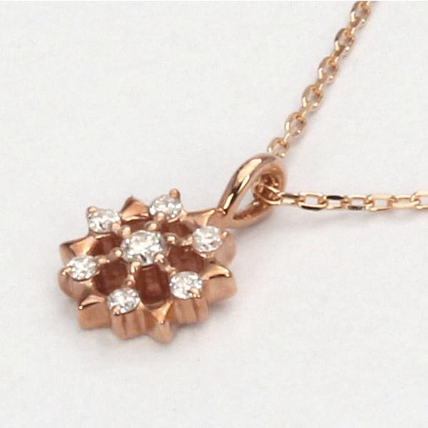 ダイヤモンド ネックレス ダイヤネックレス ダイヤ ペンダントトップ k18 18k 18金 ピンクゴールド 送料無料 ユニセックス プレゼント 自分買い puの画像
