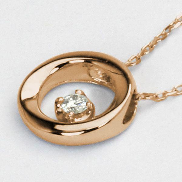 ダイヤモンド ネックレス ダイヤネックレス ダイヤ ペンダントトップ k18 18k 18金 ピンクゴールド 送料無料 ユニセックス プレゼント 自分買い puの画像
