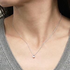 ダイヤモンド ネックレス ダイヤ 0.10ct 18金 k18 18k ホワイトゴールド 男女兼用 ユニセックス 送料無料 カジュアル トレンド プレゼント ギフト puの画像