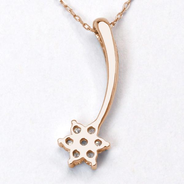 ダイヤモンド ネックレス スター 流れ星 流星 ダイヤネックレス ピンクゴールド k18 18k 18金 送料無料 ユニセックス カジュアル プレゼント 自分買い puの画像