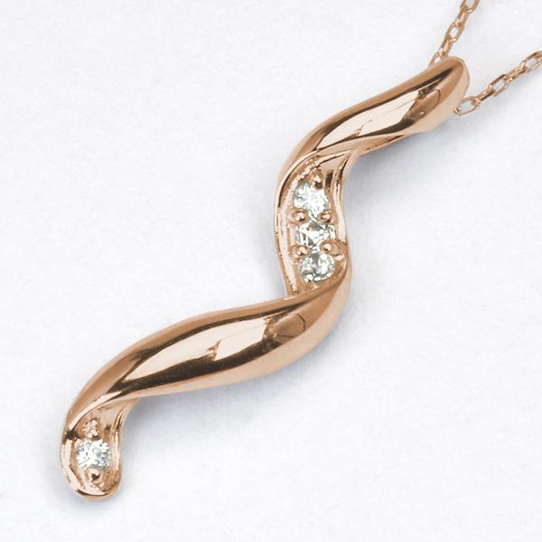 ダイヤモンド ネックレス ダイヤネックレス ダイヤ ダイアモンド ペンダント ピンクゴールド k18 18k 18金 男女兼用 ユニセックス 送料無料 カジュアル puの画像