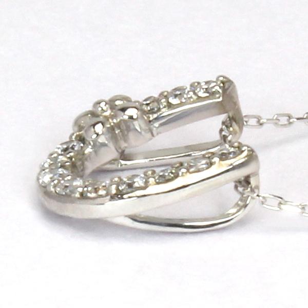 ダイヤモンド ネックレス ホースシュー 馬蹄 ダイヤ ダイヤネックレス ペンダント 18金 k18 18k ホワイトゴールド 男女兼用 送料無料 プレゼント puの画像