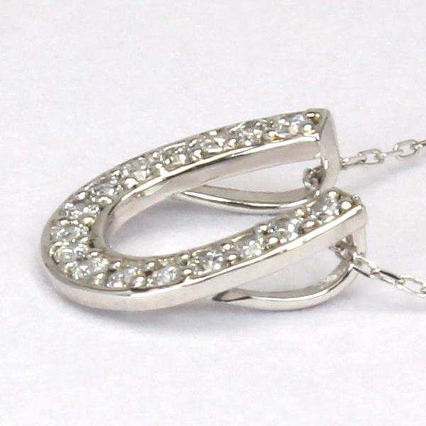 ホースシュー 馬蹄 ダイヤモンド ネックレス ダイヤ ダイヤネックレス ペンダント k18 18k 18金 ホワイトゴールド ユニセックス 送料無料 プレゼント puの画像