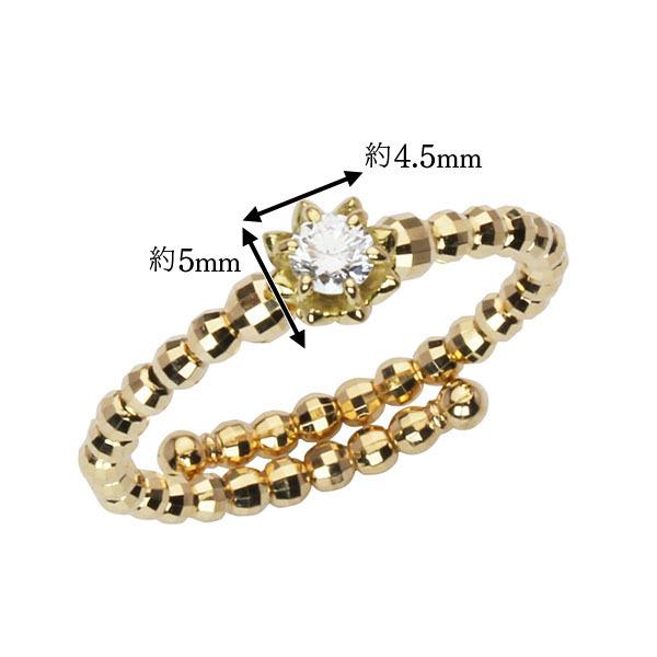 ダイヤモンド リング 形状記憶 ダイヤリング ユニセックス フリーサイズ k18 18k 18金 イエローゴールド 送料無料 プレゼント ギフト ご褒美 自分買い puの画像