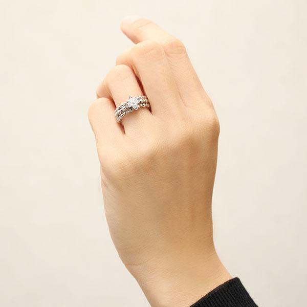 ダイヤモンド リング 形状記憶 ダイヤリング ユニセックス フリーサイズ k18 18k 18金 ホワイトゴールド 送料無料 プレゼント ギフト ご褒美 自分買い puの画像