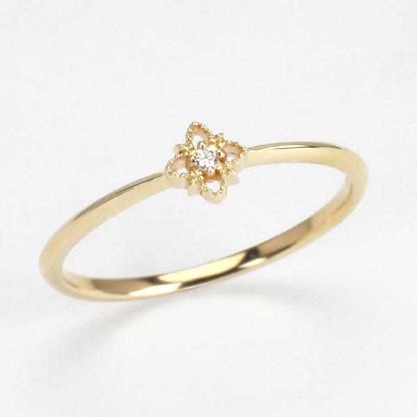 イエローゴールド 指輪 ダイヤモンド リング k18 18k 18金 ダイヤ 婚約