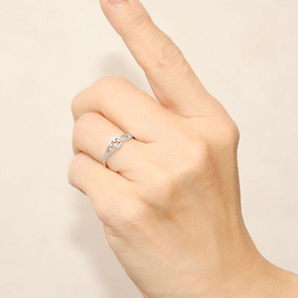 ホワイトゴールド 指輪 ピンキーリング ダイヤモンド k10 10k 10金 ダイヤ 婚約指輪 ユニセックス 送料無料 プレゼント ギフト ご褒美 自分買い puの画像