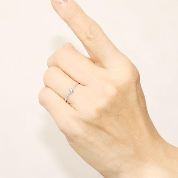 ホワイトゴールド 指輪 ダイヤモンド ピンキーリング k18 18k 18金 ダイヤ 婚約指輪 ユニセックス 送料無料 プレゼント ギフト ご褒美 自分買い puの画像
