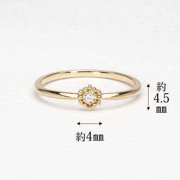 イエローゴールド 指輪 ダイヤモンド ピンキーリング k10 10k 10金