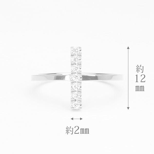 ホワイトゴールド 指輪 ダイヤモンド リング バー k10 10k 10金 ダイヤ ユニセックス 送料無料 カジュアル プレゼント ギフト ご褒美 自分買い puの画像