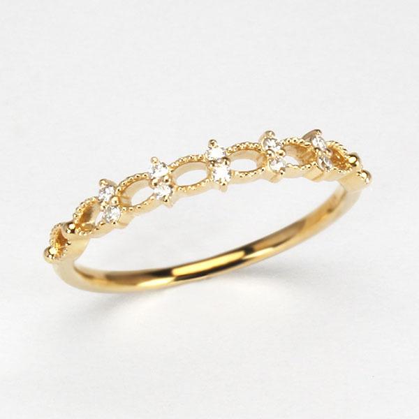 イエローゴールド 指輪 ダイヤモンド 10石 k10 10k 10金 ダイヤ 婚約指輪 ユニセックス 送料無料 カジュアル プレゼント ギフト ご褒美 自分買い pu