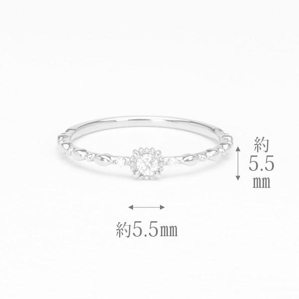 ホワイトゴールド 指輪 ピンキーリング ダイヤモンド リング k18 18k 18金 ダイヤ 婚約指輪 花 ユニセックス 送料無料 プレゼント ギフト ご褒美 自分買い puの画像