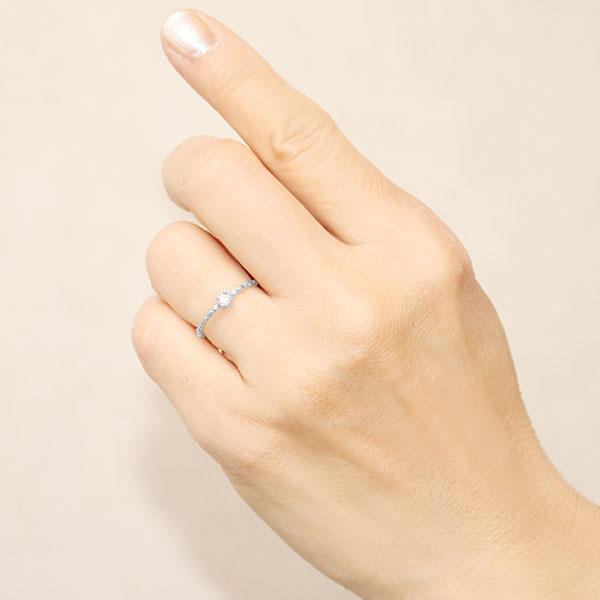 ホワイトゴールド 指輪 ピンキーリング ダイヤモンド リング k18 18k 18金 ダイヤ 婚約指輪 花 ユニセックス 送料無料 プレゼント ギフト ご褒美 自分買い puの画像