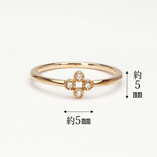 ピンクゴールド 指輪 ピンキーリング ダイヤモンド リング k10 10k 10金 ダイヤ 婚約指輪 花 ユニセックス 送料無料 プレゼント ギフト ご褒美 自分買い puの画像
