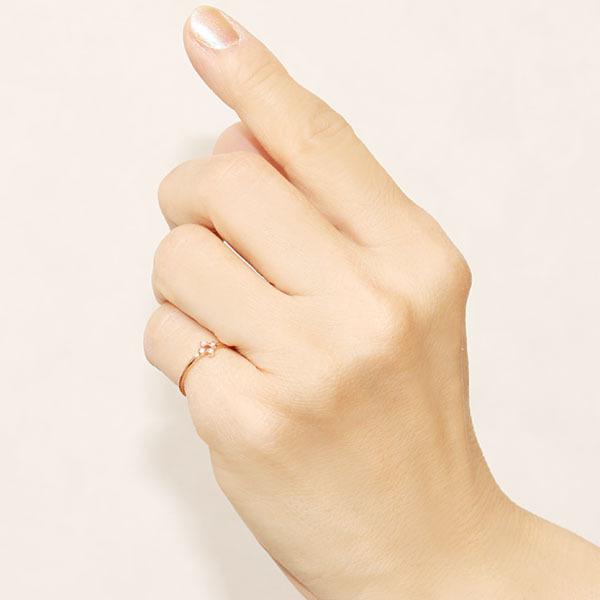 ピンクゴールド 指輪 ピンキーリング ダイヤモンド リング k10 10k 10金 ダイヤ 婚約指輪 花 ユニセックス 送料無料 プレゼント ギフト ご褒美 自分買い puの画像