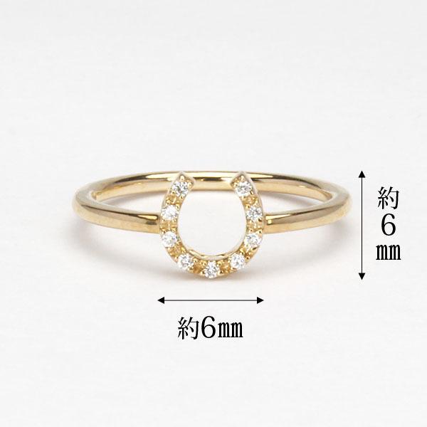 イエローゴールド 指輪 ホースシュー リング ピンキーリング
