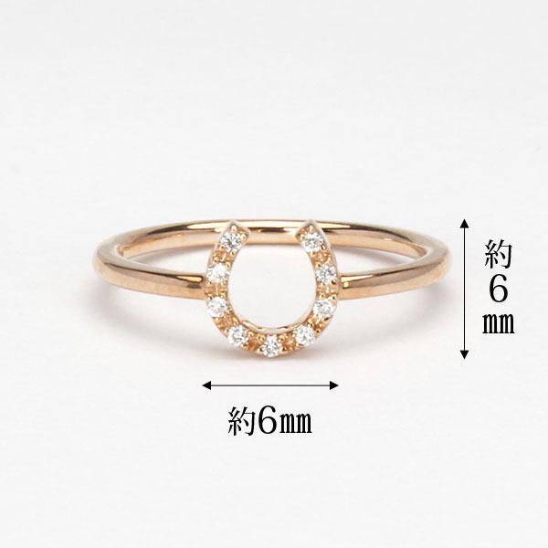 ピンクゴールド 指輪 ホースシュー リング ピンキーリング ダイヤモンド 馬蹄 ユニセックス 男女兼用 k18 18k 18金 ダイヤ 送料無料 プレゼント 自分買い puの画像