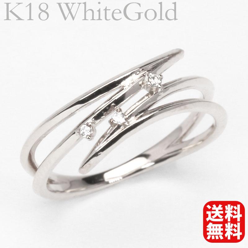 リング ダイヤモンド リング ダイヤリング 指輪 ダイヤ トリロジー k18 18k 18金 ホワイトゴールド ユニセックス 送料無料 プレゼント ギフト 自分買い p