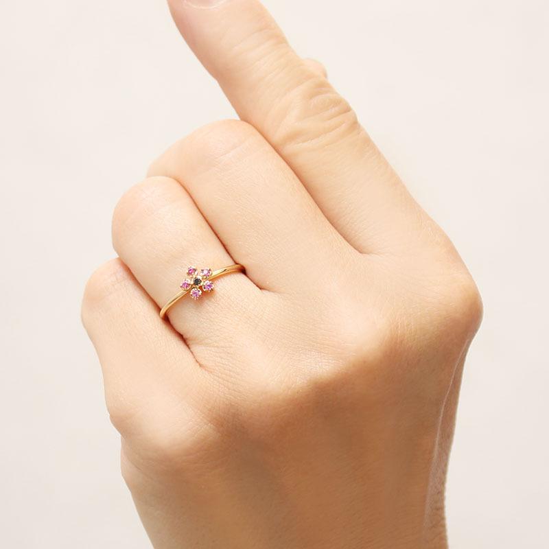 ルビー リング ブラックダイヤモンドリング ブラックダイヤ k10 10k 10