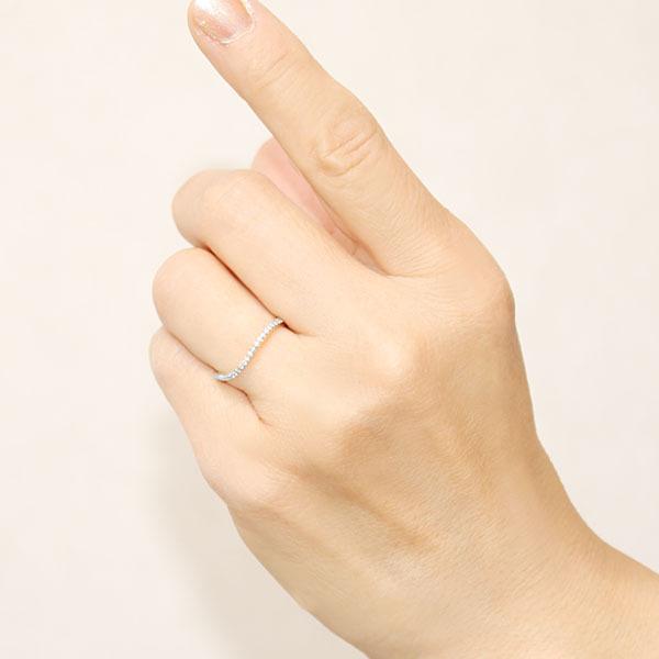 ホワイトゴールド 指輪 ピンキーリング ダイヤモンド k10 10k 10金 ダイヤ 婚約指輪 ユニセックス 送料無料 プレゼント ギフト ご褒美 自分買い puの画像