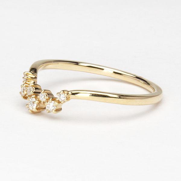 イエローゴールド 指輪 ダイヤモンド リング ユニセックス k18 18金