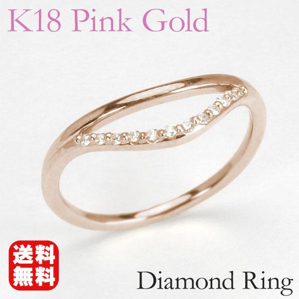 最大77％オフ！ ピンクゴールド 指輪 ピンキーリング ダイヤモンド k18 18k 18金 ダイヤ 婚約