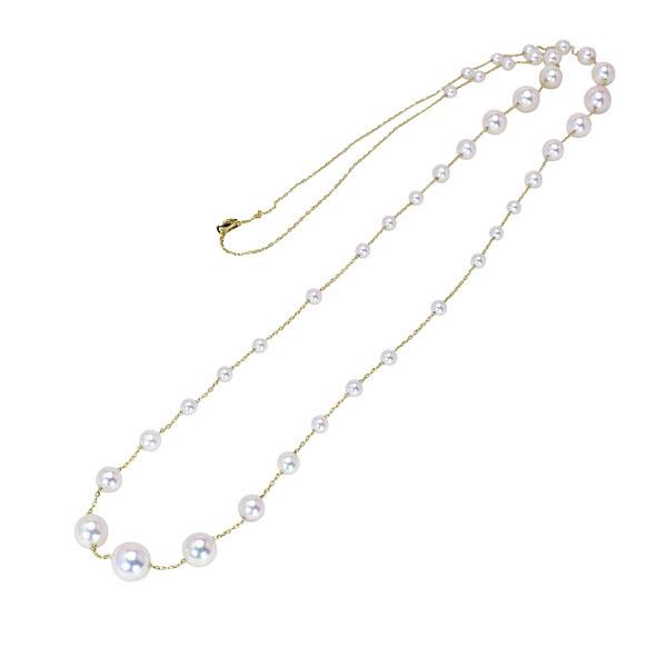 真珠 ネックレス パール ユニセックス ステーションネックレス  