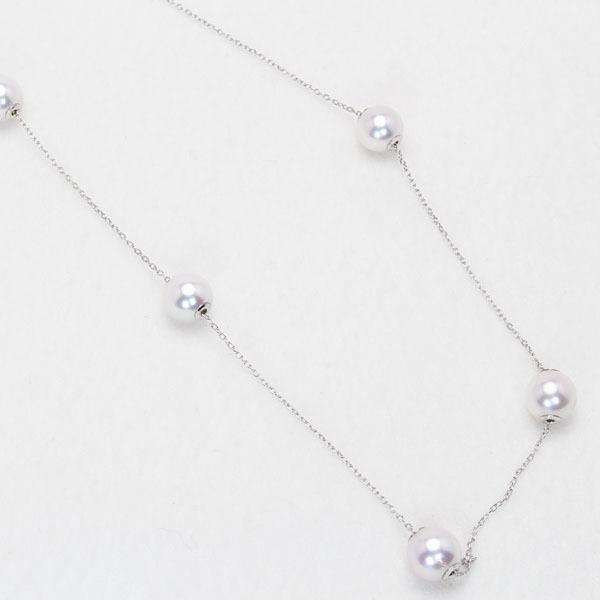 H2509-2125 18K WG ホワイトゴールド パールネックレス 40cm ムーンレーベル 公式] パール ネックレス レディース Arch