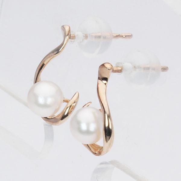 パール ピアス 真珠ピアス スタッドピアス k18 18k 18金 ピンク
