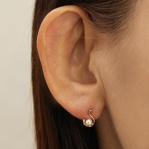パール ピアス 真珠ピアス スタッドピアス k18 18k 18金 ピンク