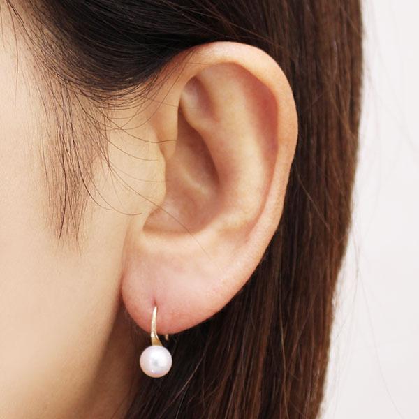 ピアス パールピアス パール 真珠ピアス フックピアス 18k 18金