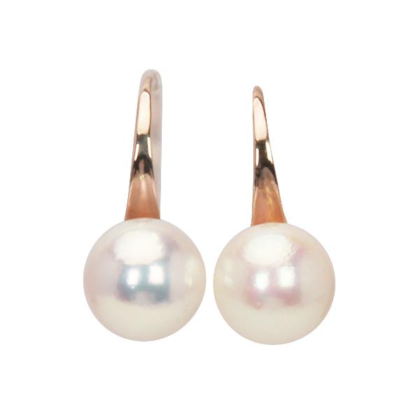 ピアス パールピアス パール 真珠ピアス フックピアス 18k 18金 ピンクゴールド 本真珠 ユニセックス 送料無料 フォーマル プレゼント ギフト 自分買い puの画像