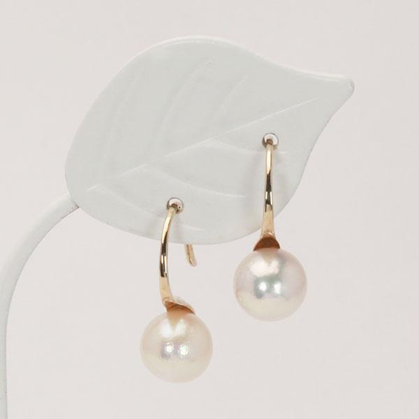 ピアス パールピアス パール 真珠ピアス フックピアス 18k 18金 ピンクゴールド 本真珠 ユニセックス 送料無料 フォーマル プレゼント ギフト 自分買い puの画像