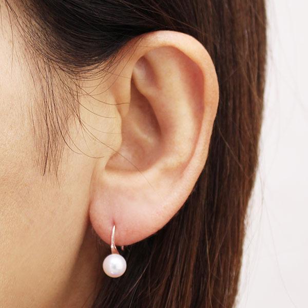 ピアス パールピアス パール 真珠ピアス フックピアス 18k 18金 ピンクゴールド 本真珠 ユニセックス 送料無料 フォーマル プレゼント ギフト 自分買い puの画像