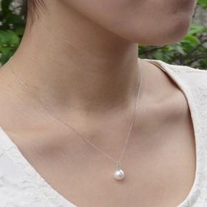 ネックレス パール 真珠 ペリドット パールネックレス k18 18k 18金 ホワイトゴールド レディース メンズ ユニセックス プレゼント ギフト 自分買い puの画像