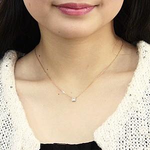 ネックレス ダイヤモンドネックレス ダイヤモンド ダイヤ 0.10ct 18金 k18 18k ピンクゴールド 送料無料 ユニセックス 男女兼用 プレゼント ギフト puの画像