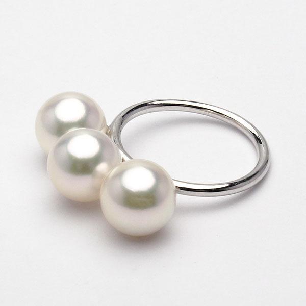 パール リング 真珠リング 真珠指輪 k18 18金 18k ホワイトゴールド 8mm 3コつき シンプル ユニセックス プレゼント ギフト ご褒美 自分買い pu | ブランド登録なし | 04