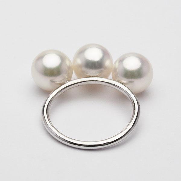 パール リング 真珠リング 真珠指輪 k18 18金 18k ホワイトゴールド 8mm 3コつき シンプル ユニセックス プレゼント ギフト ご褒美 自分買い pu | ブランド登録なし | 06