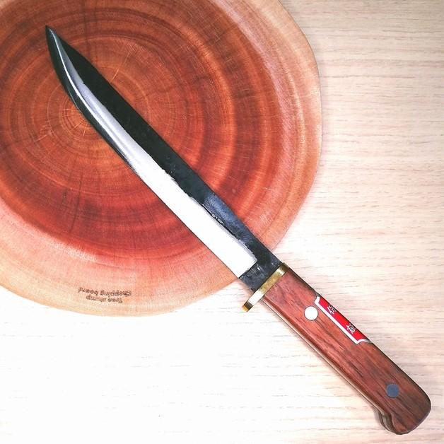 土佐打刃物 本職用 厚打頑強 剣鉈（山鉈）黒仕上青紙2号 両刃 210mm