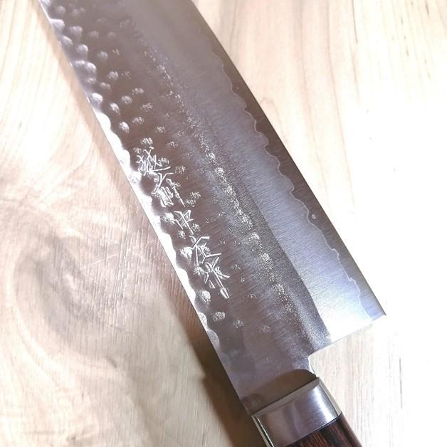 越前中庄 ステンDPゴールド本割込包丁 薄刃包丁 口金付 鎚目 160mm