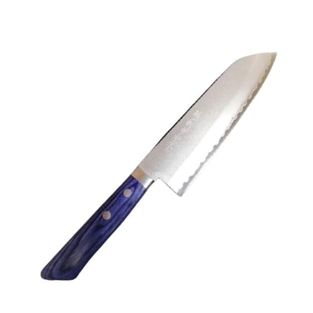 越前打刃物 越前中庄 ステン梨地DPゴールド 三徳包丁170mm 口金付