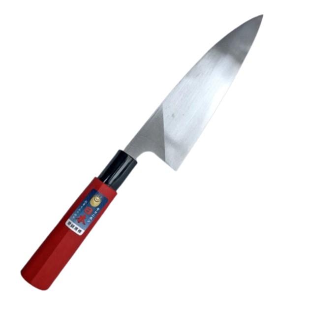 玉日本 日本製 本鍛造 白菜収穫包丁 曲刃 150mm 片刃 押切用 赤柄