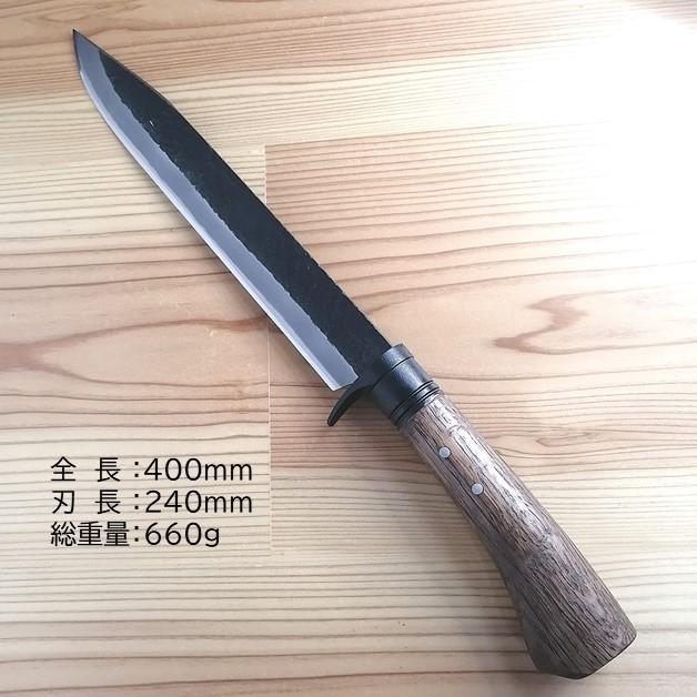 土佐打刃物 晶之作 白鋼 本職用 両刃 和式ナイフ 剣鉈240mm 黒 土佐打刃物 晶之作 白鋼 本職用 両刃 和式ナイフ 剣鉈240mm 黒