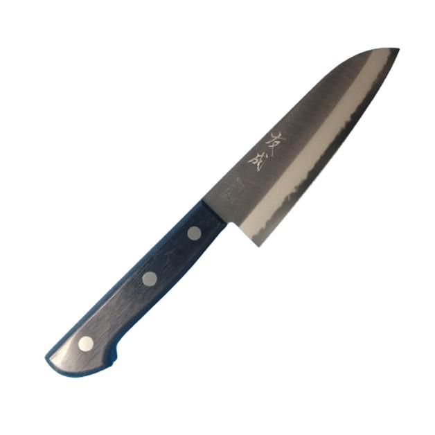 友成 ステン青紙割込 中三徳包丁145mm 積層強化木ハンドル 文化包丁