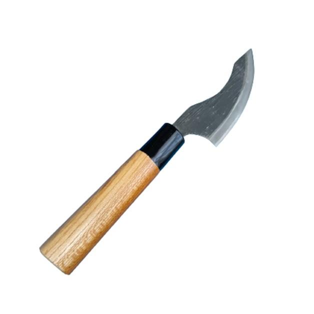泰則 青二鋼 片刃 皮はぎ包丁 90mm 欅柄 獣の皮ハギ包丁 解体 泰則 青二鋼 片刃 皮はぎ包丁 90mm 欅柄 獣の皮ハギ包丁 解体