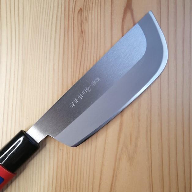 日本製 玉日本 楽太郎 ステン特殊鋼割込 野菜収穫包丁 140mm 赤柄 木