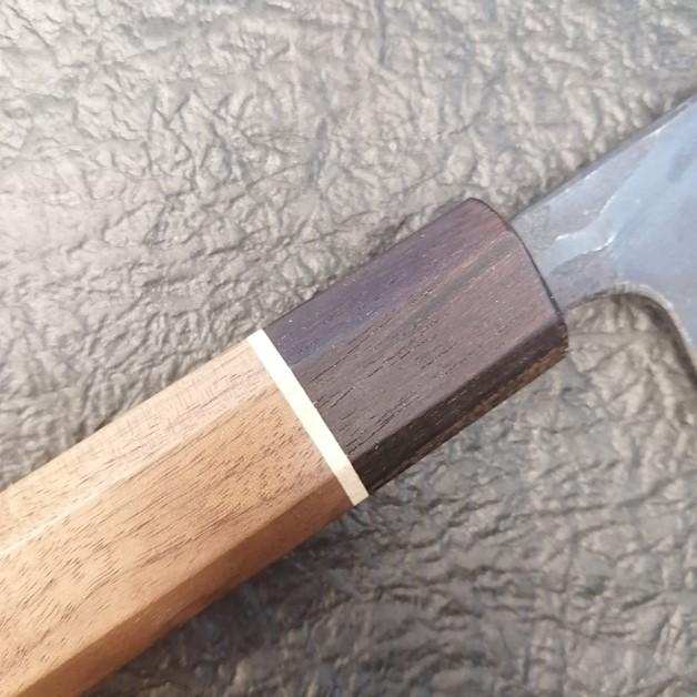 越前打刃物 越前数馬作 不知火 三徳包丁 165mm 黒打 青一鋼 SGW八角