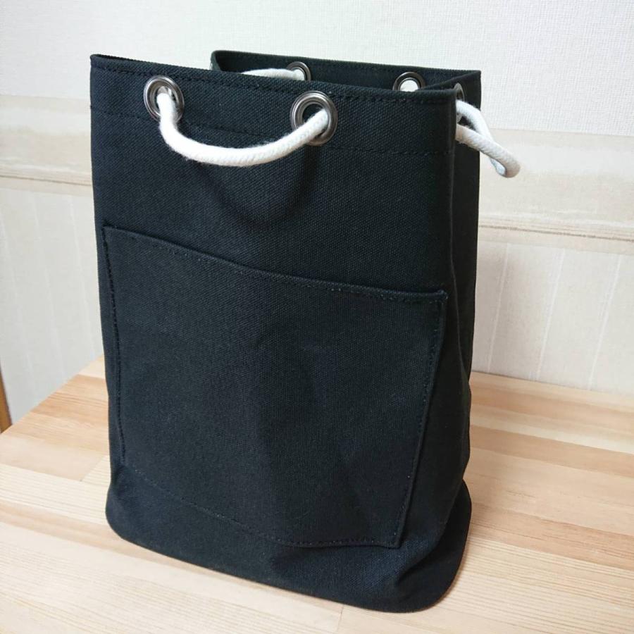 道具袋 帆布 6号 黒 底板入 コンパクトタイプ 日本製 : 新十郎本舗