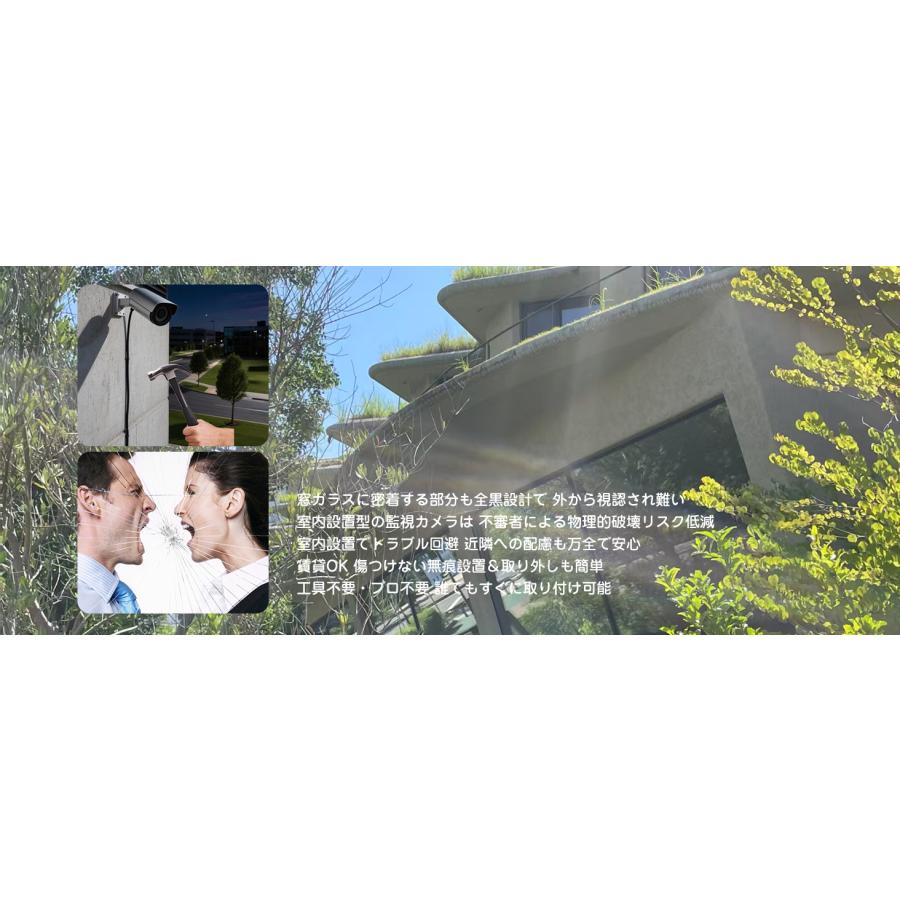 Dosikc 眩光対策窓カメラ 2K防犯カメラ 真っ黒でもカラー工事不要 遠隔